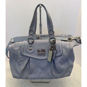 Coach Periwinkle Audrey Leather Handbag Shoulder Strap A1071-14316 12x10x6" VGUC
